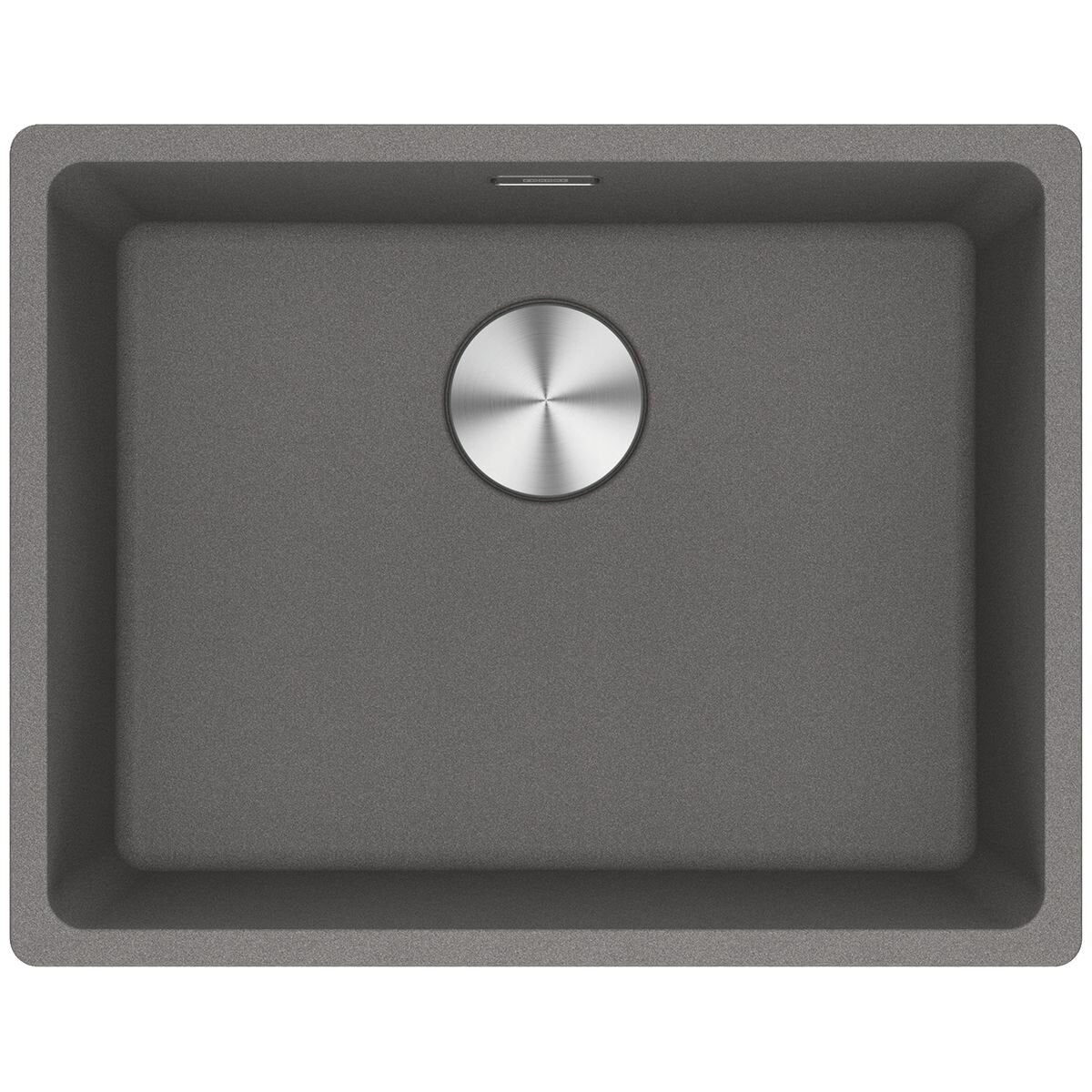 Franke 553mm Wide Single Bowl Undermount Sink - Stone Grey Granite - Hidden Overflow - MRG110-52SG-B