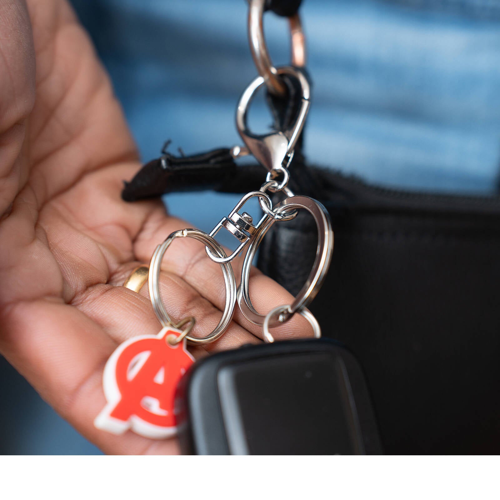 Taskmaster Silver Key Rings with Clip - 5 Pack