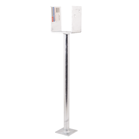 Pryda 450 x 100mm M10 Full Stirrup Post Anchor, Galvanised Steel