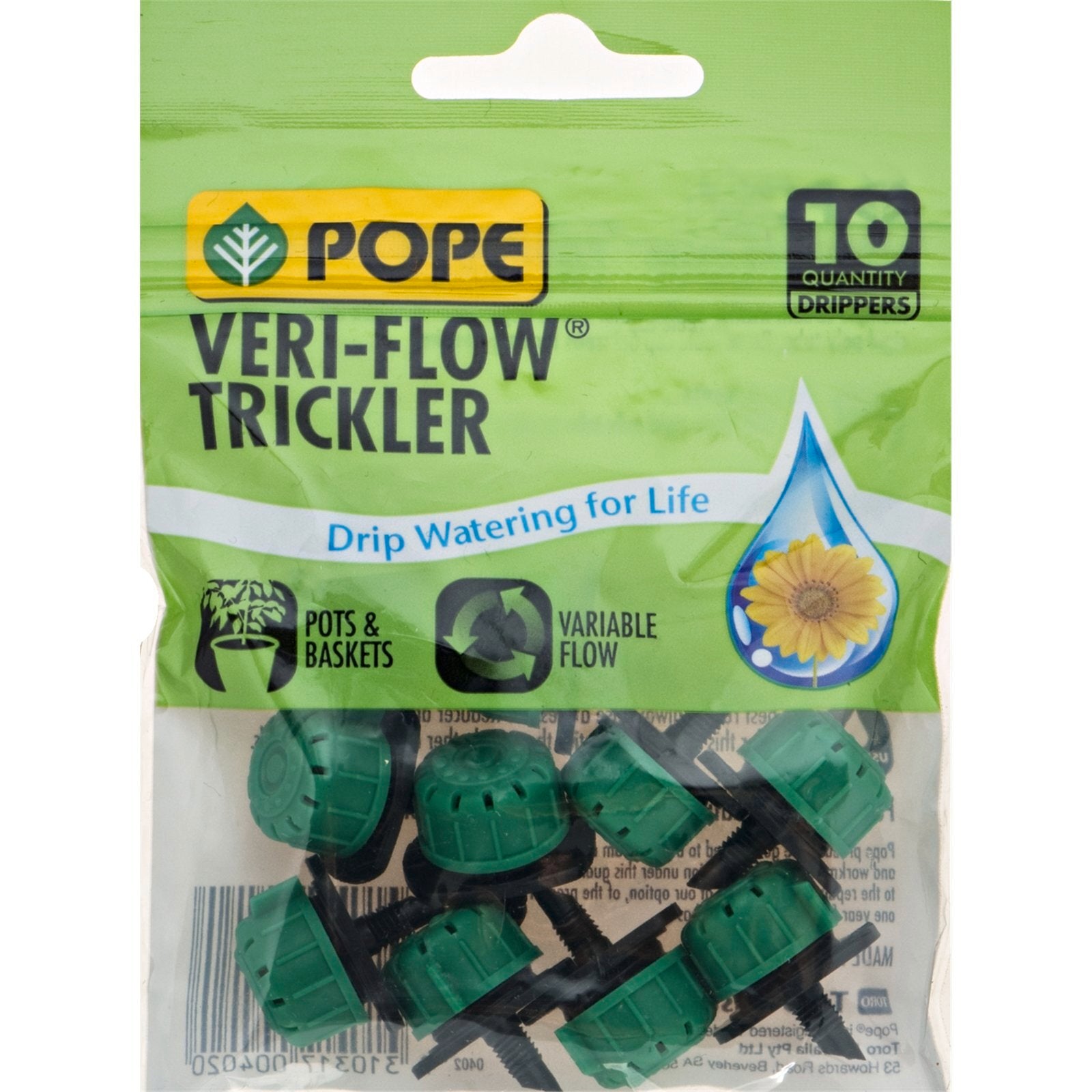 Pope Veri-Flow Threaded Trickler Dripper - 10 Pack, Polypropylene