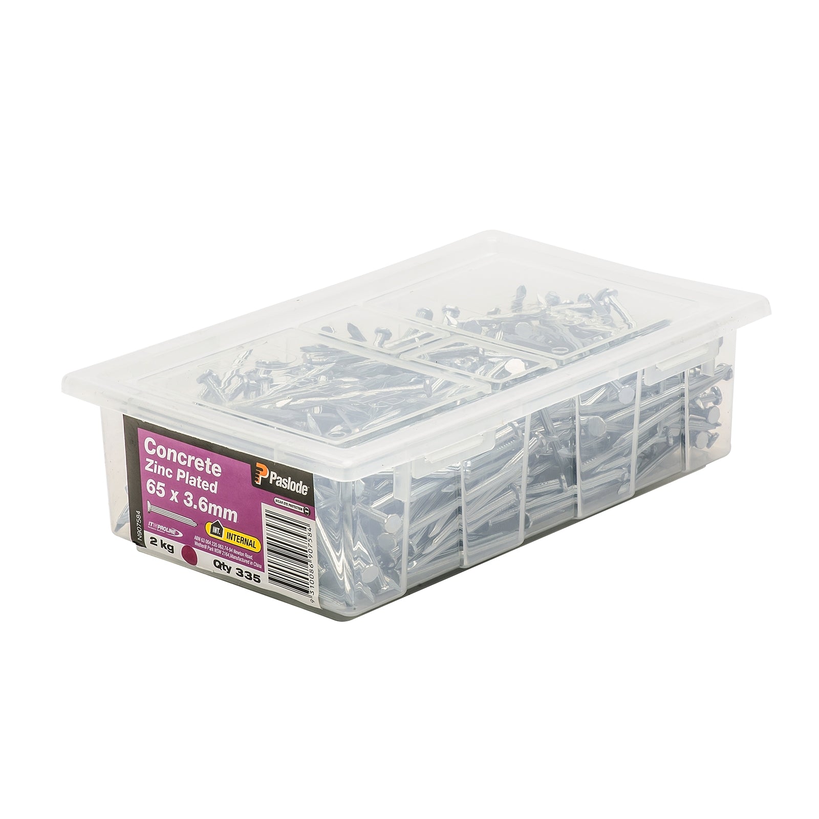 Paslode 65 x 3.6mm Zinc Plated Concrete Nails - 2kg 335 Pack