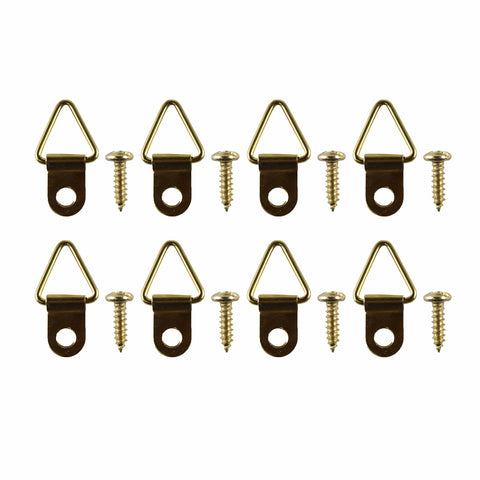Everhang 10kg Brass Plated Picture Hanging D-Ring 8 Pack