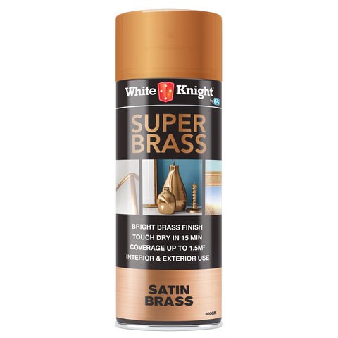 White Knight Super Brass 300g Satin Spray Paint Metallic Finish for Metal