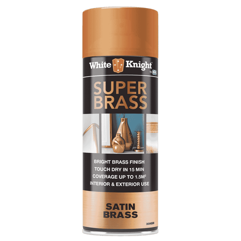 White Knight Super Brass 300g Satin Spray Paint Metallic Finish for Metal