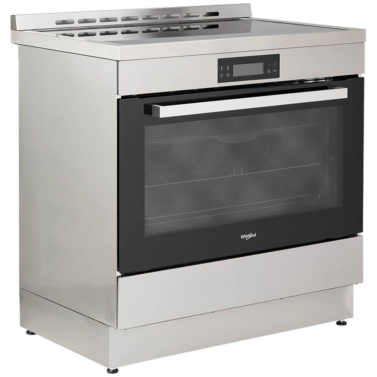 Whirlpool 90cm Induction Freestanding Oven - Inox, 133L, AirFry Function, Pyrolytic Self-Cleaning - WS91I9SPX