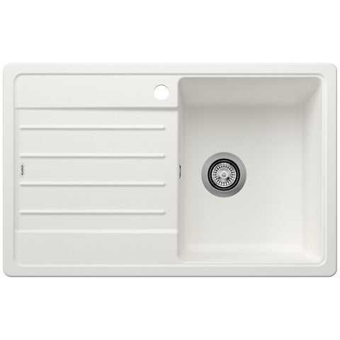 Blanco Legra 45S Top Mount Sink - Single Bowl, Left Hand Drainer, Silgranit White - 528056
