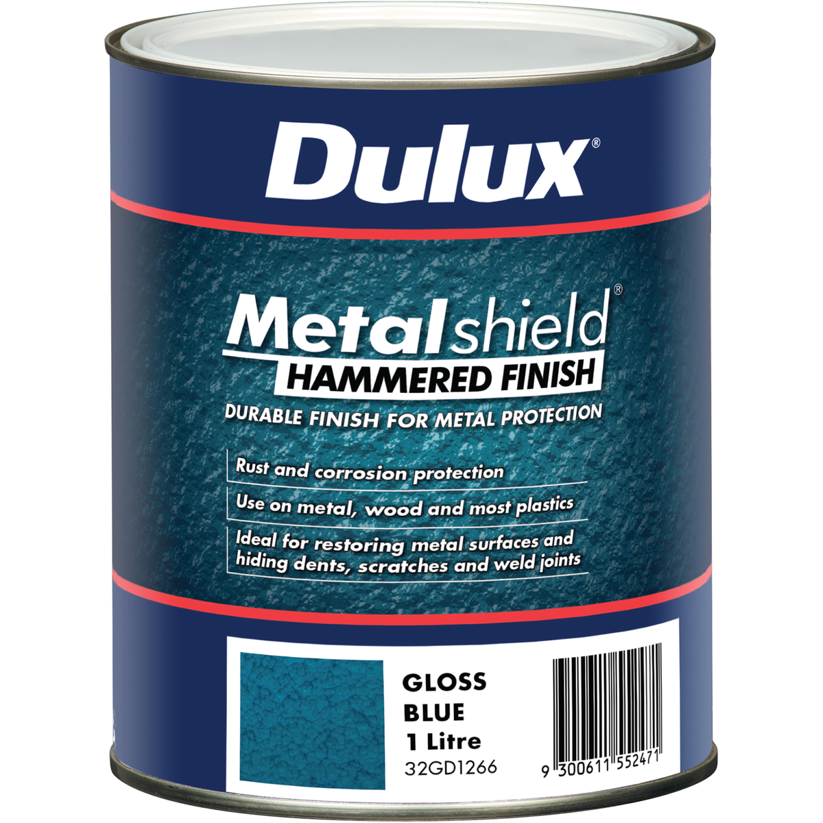 Dulux Metalshield 1L Blue Hammered Gloss Metal Paint Indoor Outdoor