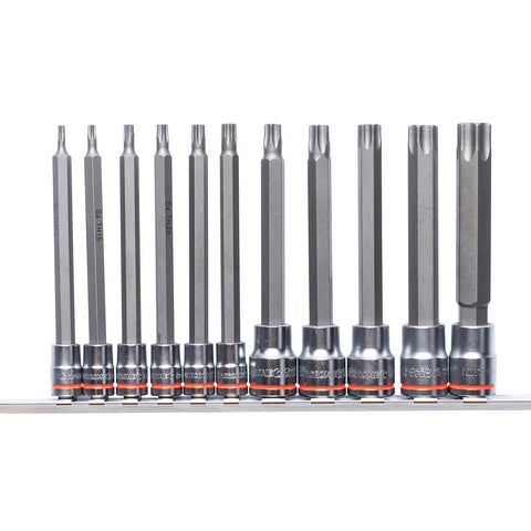 Kincrome Tamperproof Torx Socket Set, 11 Piece on Clip Rail, Chrome Vanadium