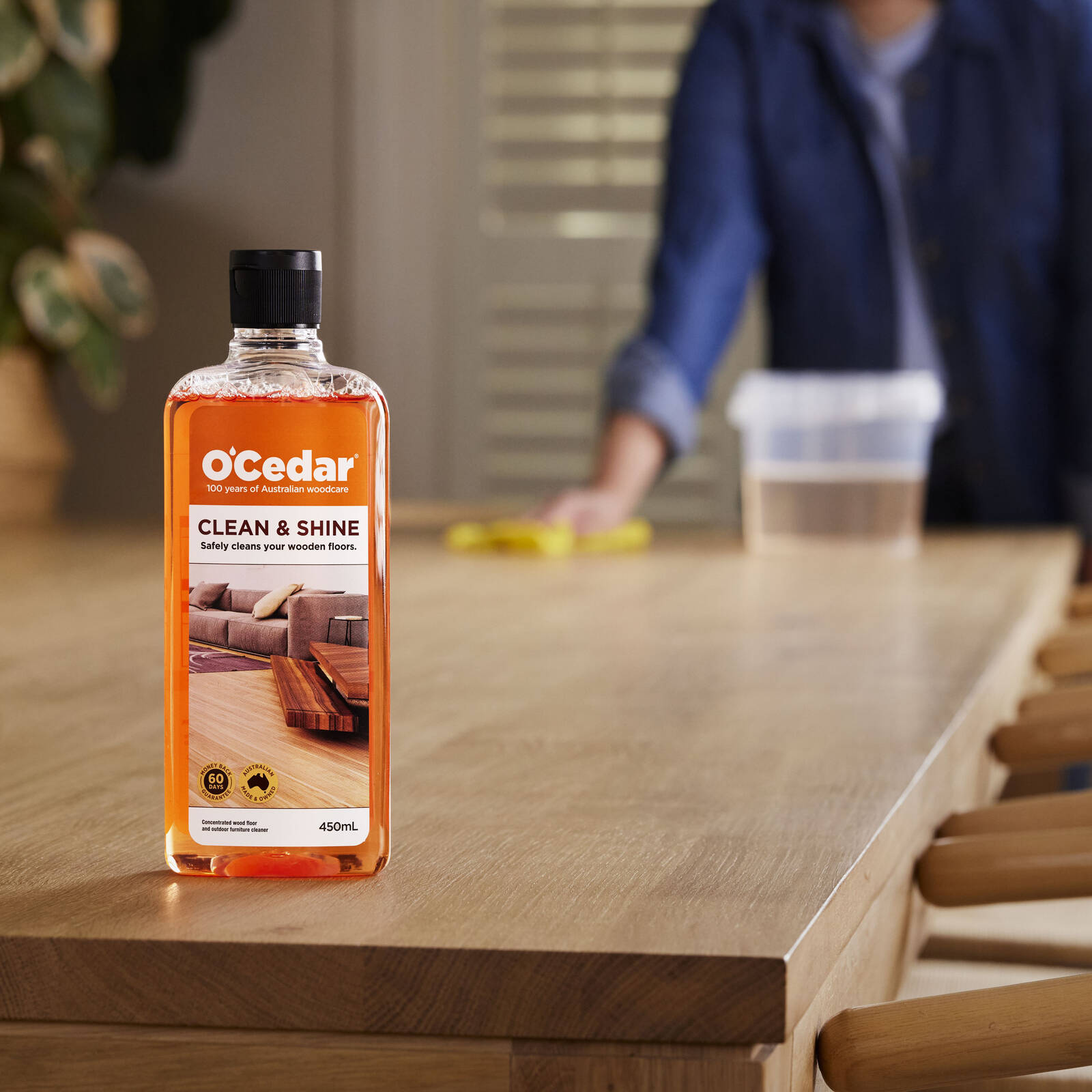 O'Cedar Clean and Shine Timber Floor Cleaner 450ml Concentrate - No-Rinse