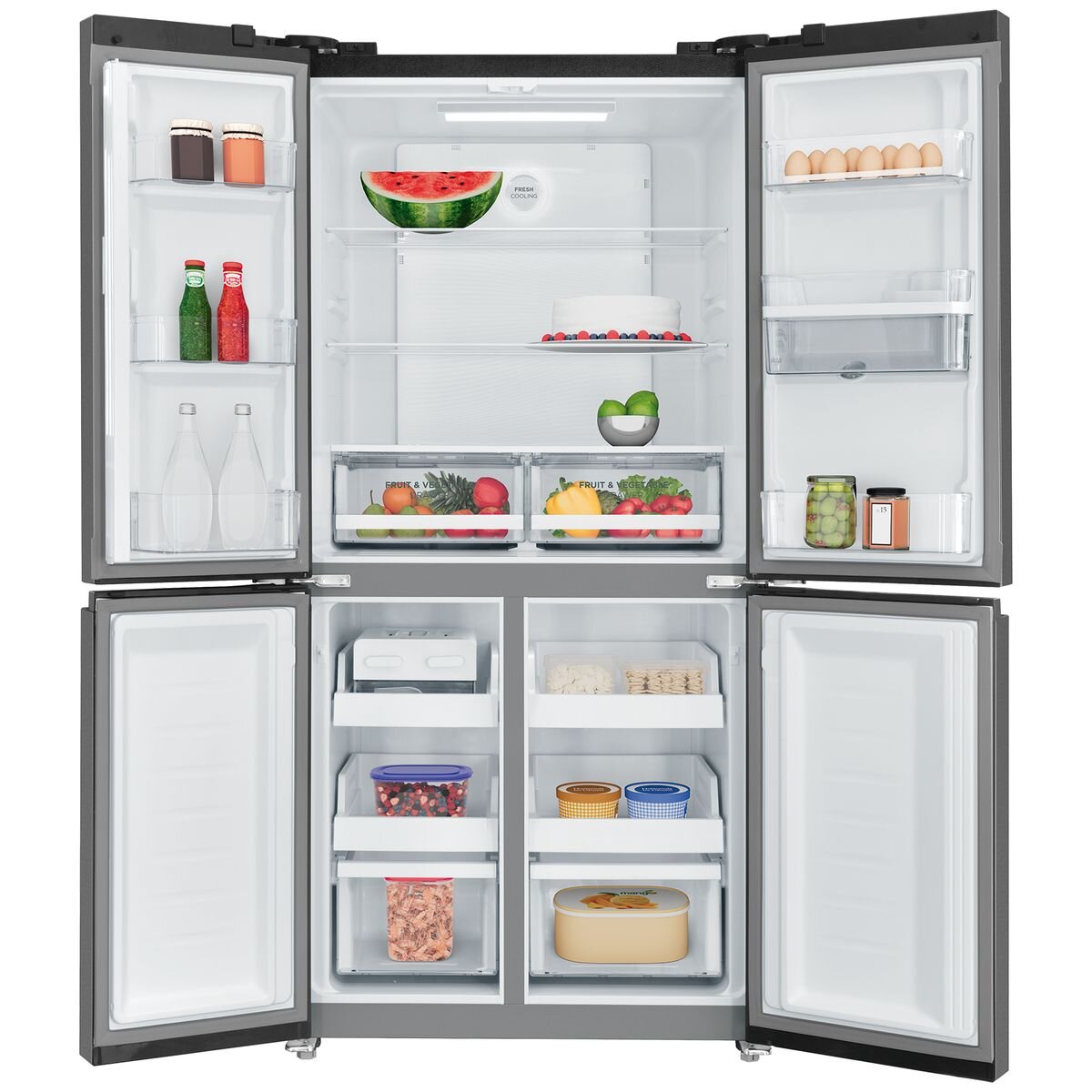 Westinghouse 492L French Door Fridge - Charcoal Matte Black, Non-Plumbed Water Dispenser, 4 Star - WQE4960BA