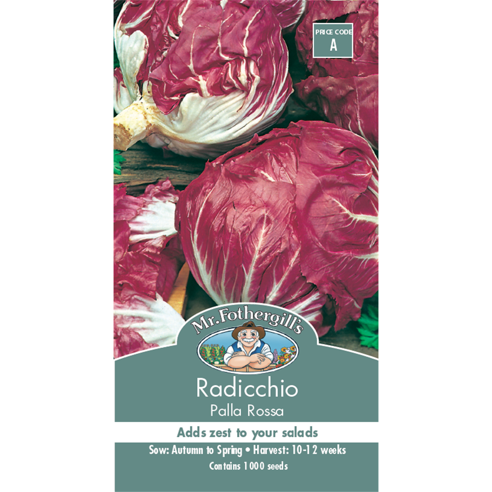 Mr Fothergill's Palla Rossa Radicchio Seeds - Firm Red Heads with White Veins