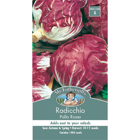 Mr Fothergill Radicchio Palla Rossa Vegetable Seed 12 Weeks Hardy - SuperSaverAU - view 1