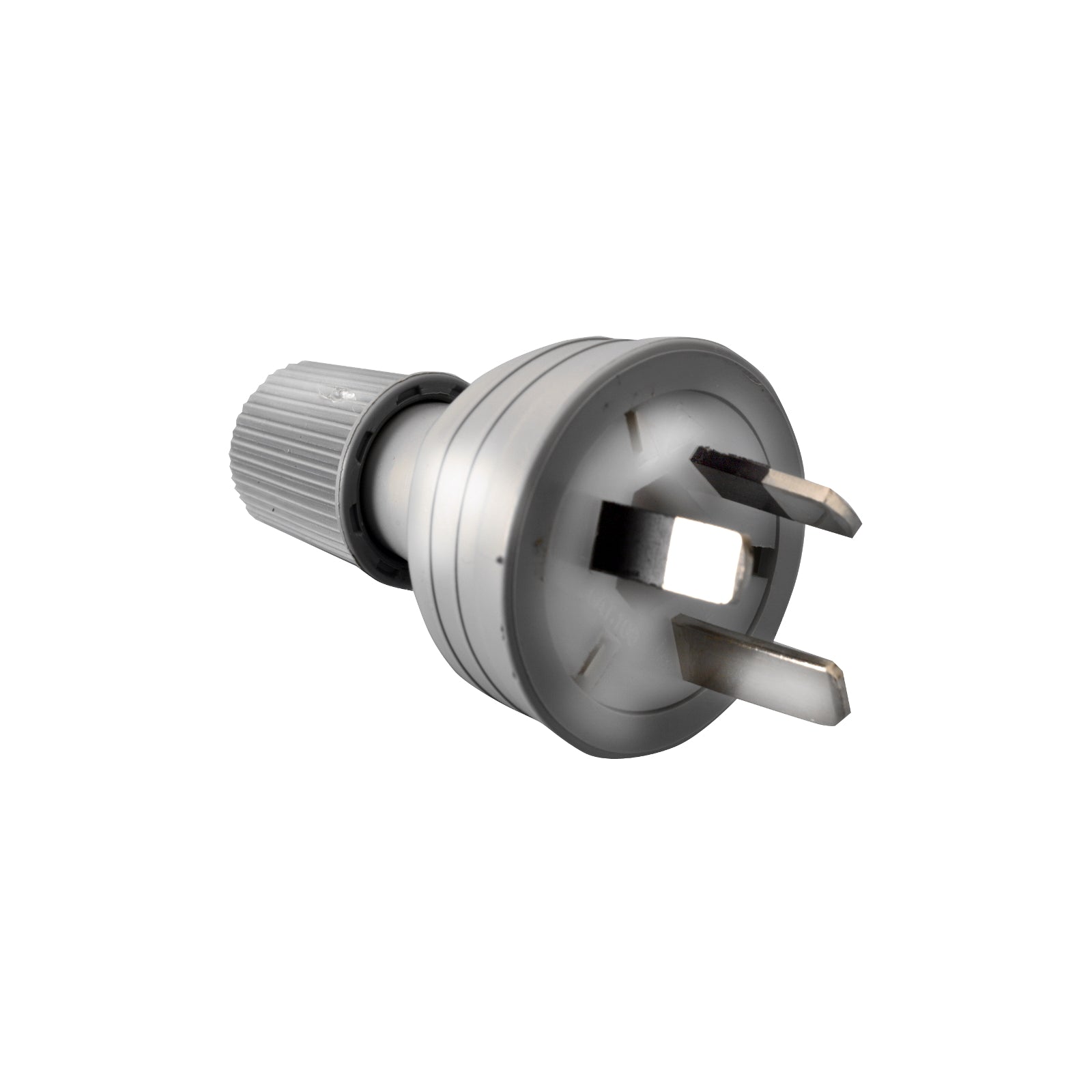HPM 10A 3 Pin Top Rear Entry Plug, Grey 8mm Cable