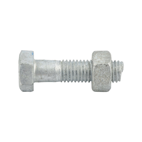 Zenith M10 x 40mm Hot Dip Galvanised Hex Head Bolt and Nut - Each