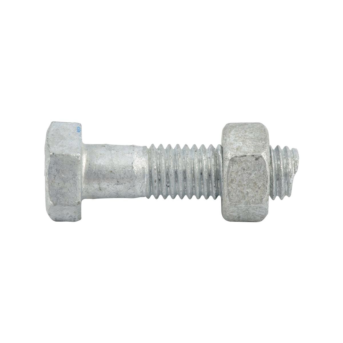 Zenith M10 x 40mm Hot Dip Galvanised Hex Head Bolt and Nut - Each