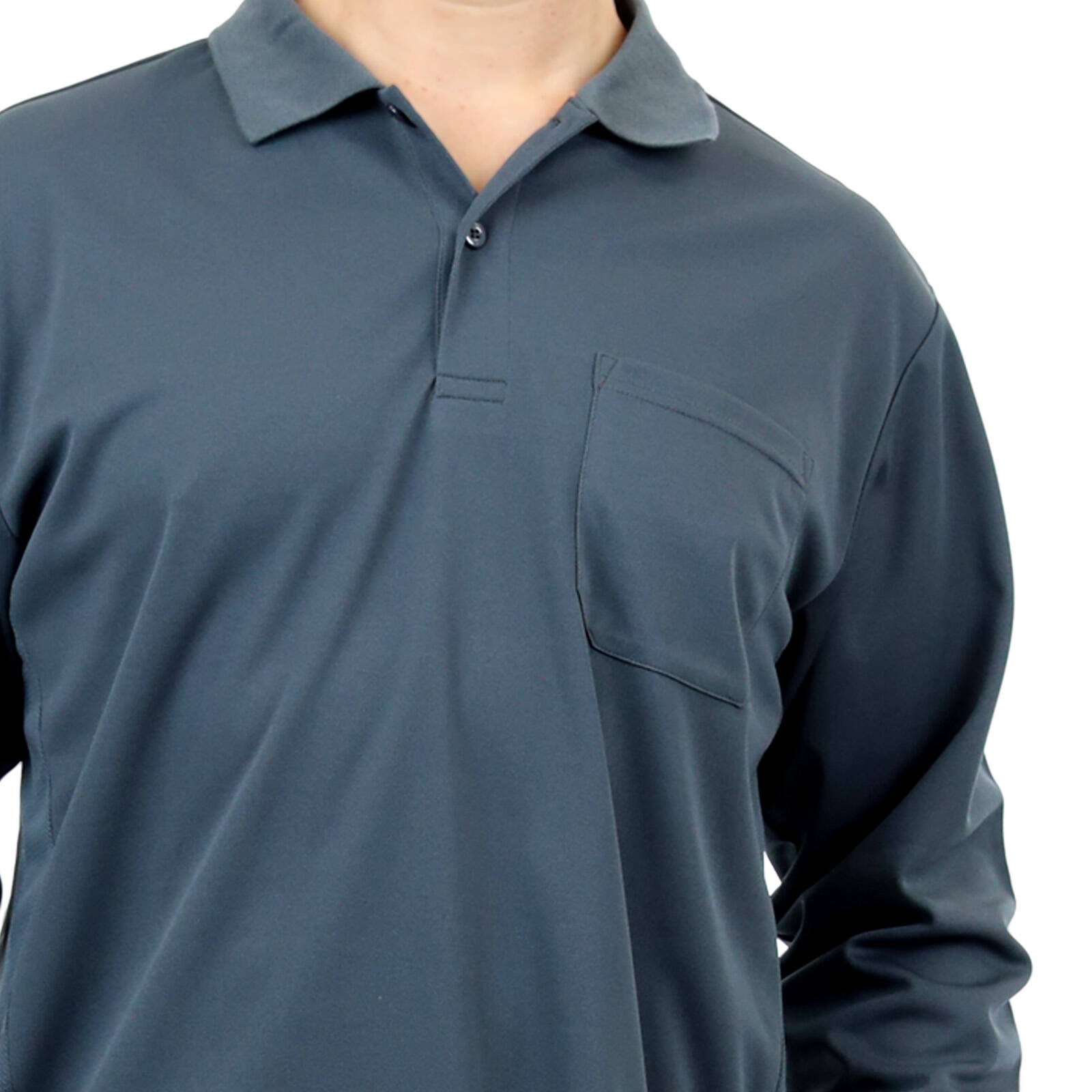 Citeco Men's Grey Dry Fit Long Sleeve Polo Polyester - Medium