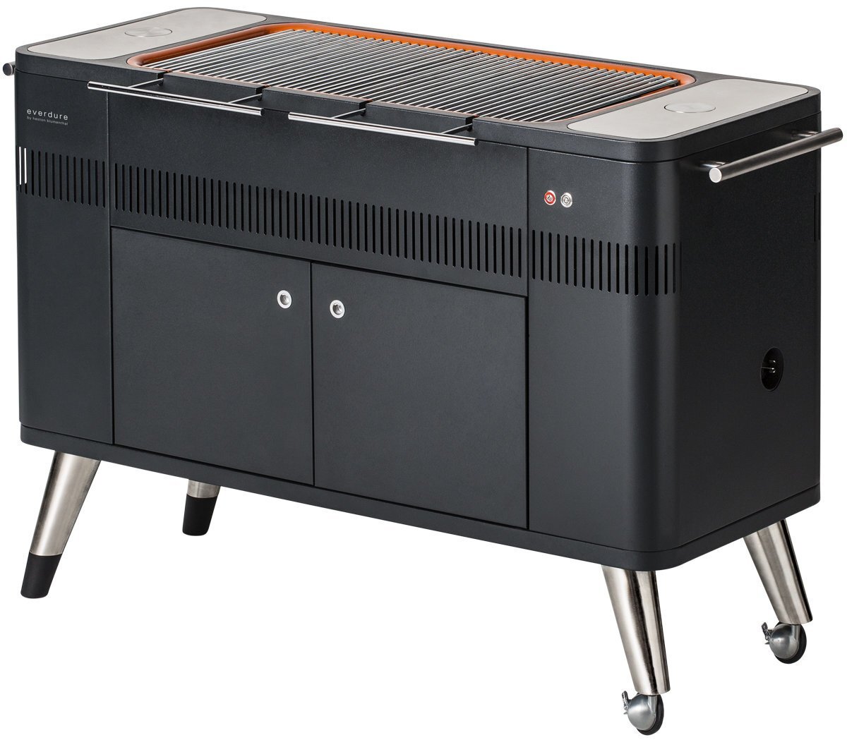 Everdure by Heston Blumenthal Hub Charcoal BBQ - Black, Electric Ignition, Rotisserie - HBCE2B