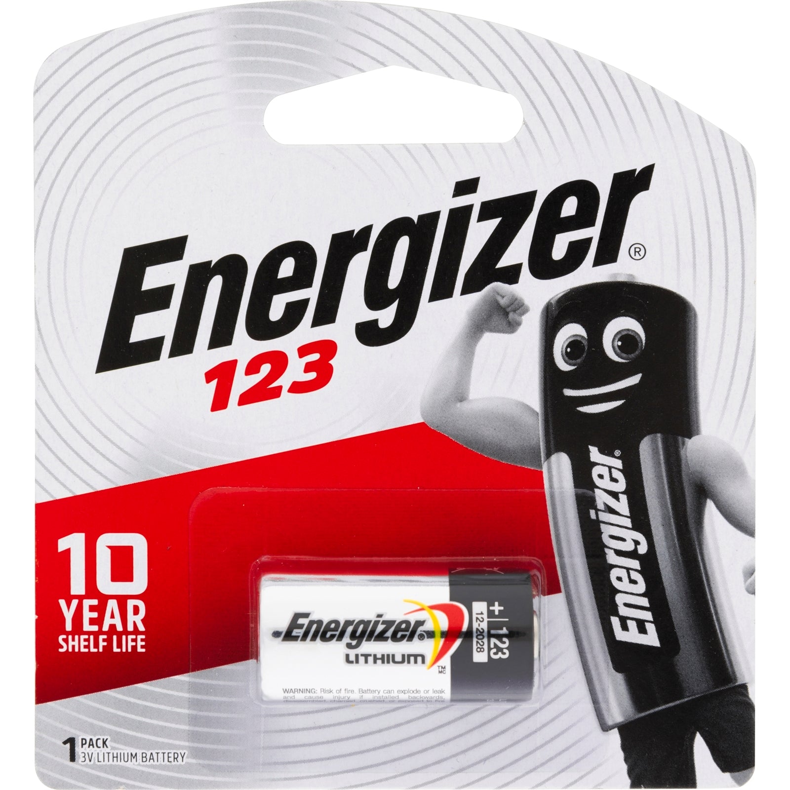 Energizer 123 3V CR123 Lithium Battery Single Camera Battery EL123BP1T