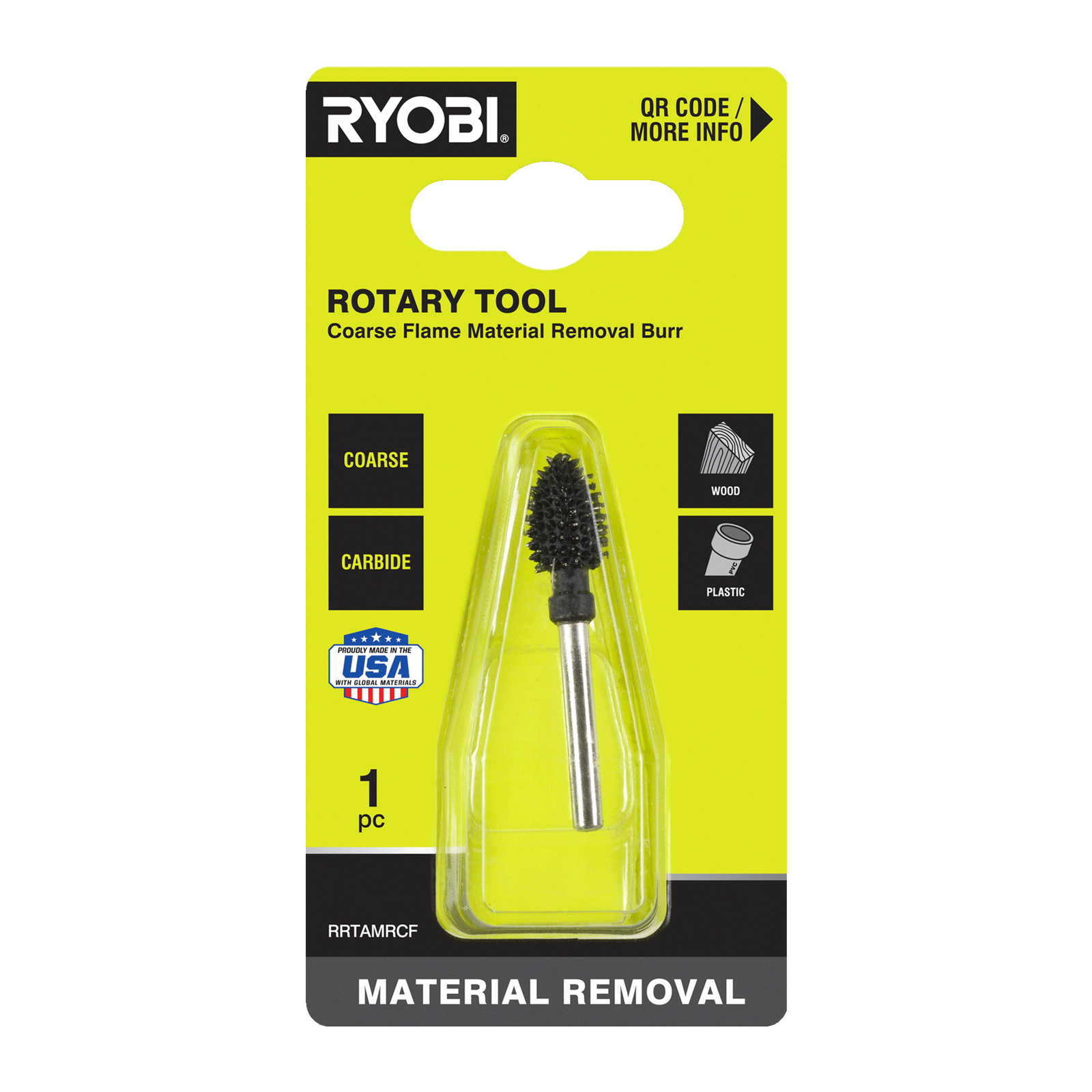 Ryobi Coarse Flame Material Removal Burr for Rotary Tools