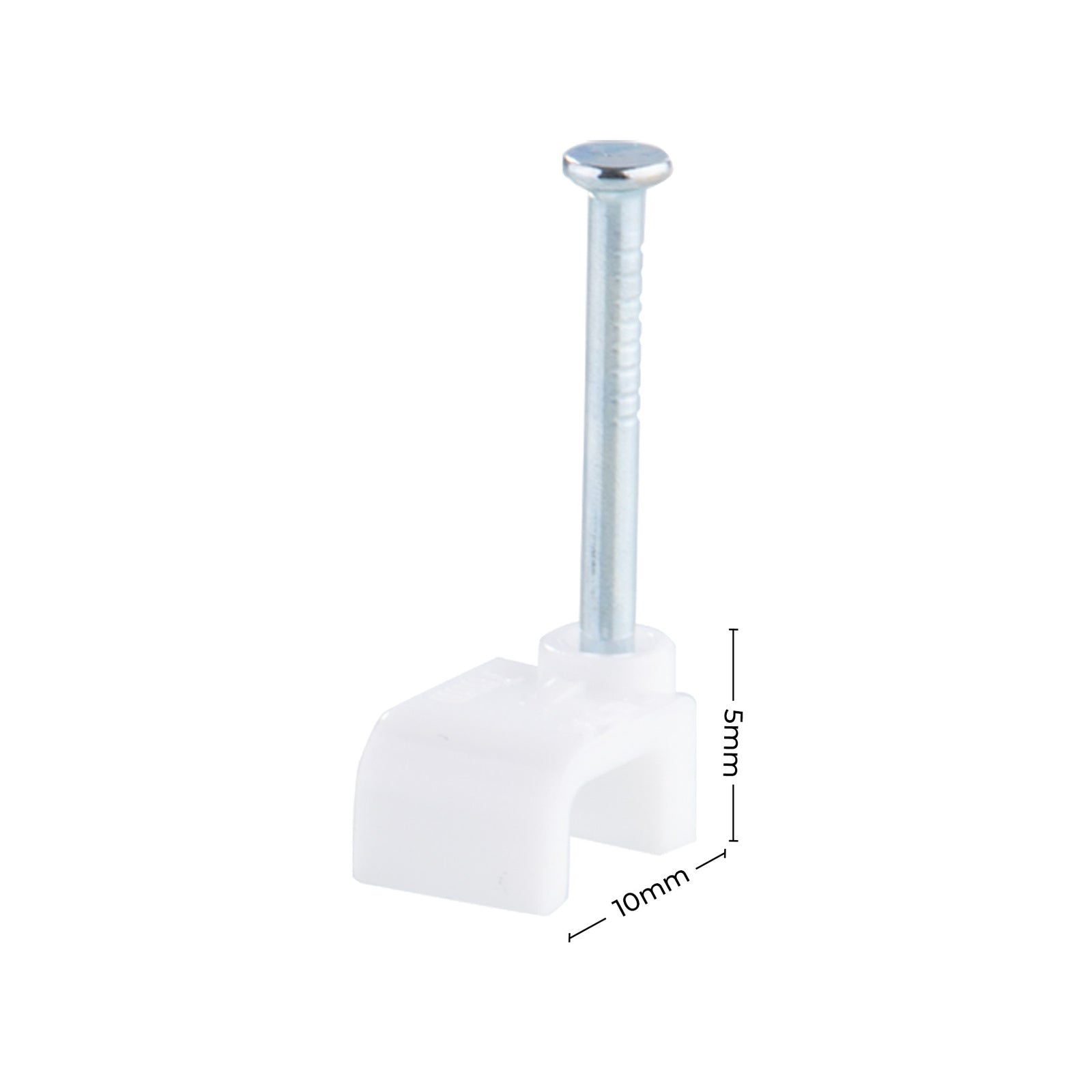 DETA 10mm White Flat TPS Cable Clips - 20 Pack
