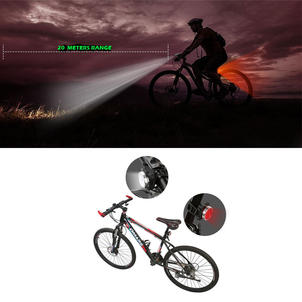 Waterproof Bicycle Bike Lights Front Rear Tail Light Lamp USB Rechargeable IPX4 - SuperSaverAU - view 5