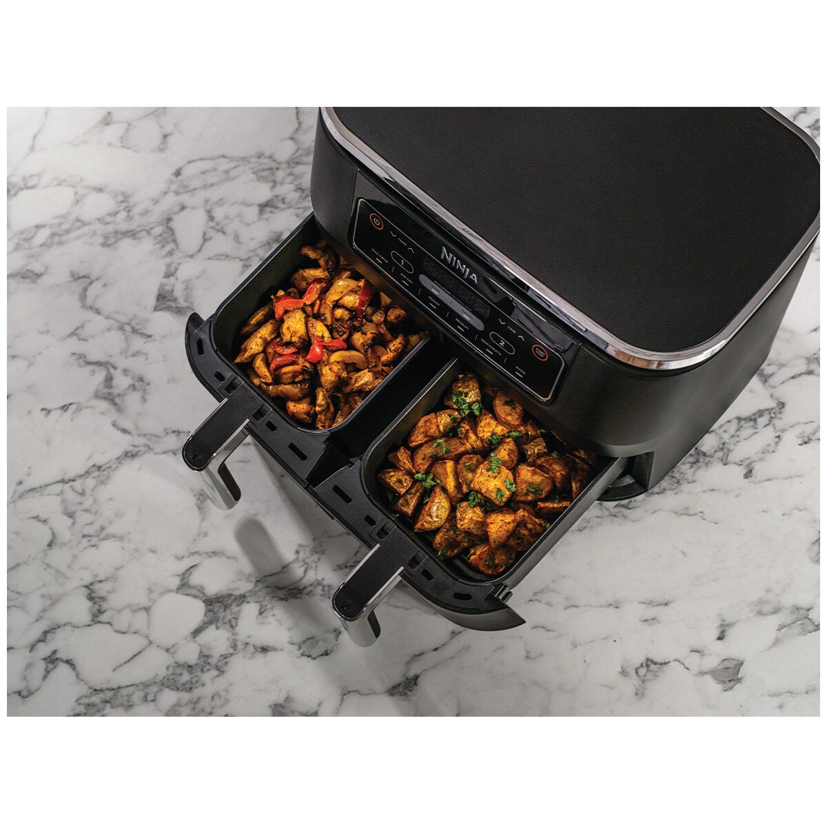 Ninja Foodi Dual Zone Air Fryer 7.6L - Granite Grey - Smart Finish, Match Cook, Six Functions - AF300