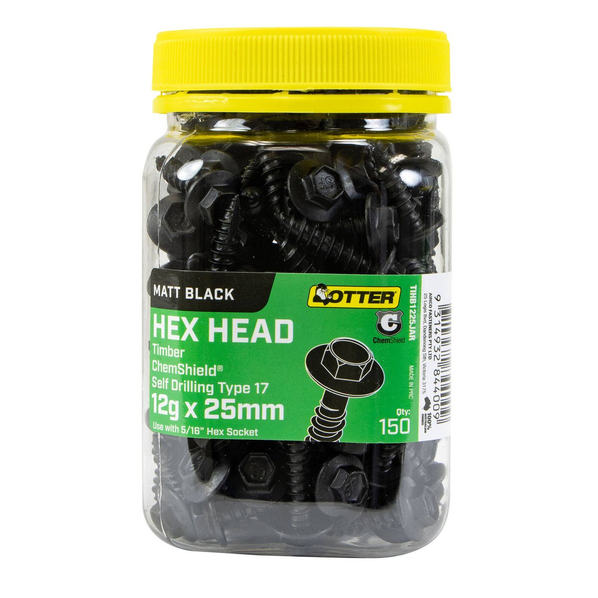 Otter Timber Hex Head Screws 12g x 25mm - 150 Pack - Self-Drilling - Chemshield - SuperSaverAU - view 1
