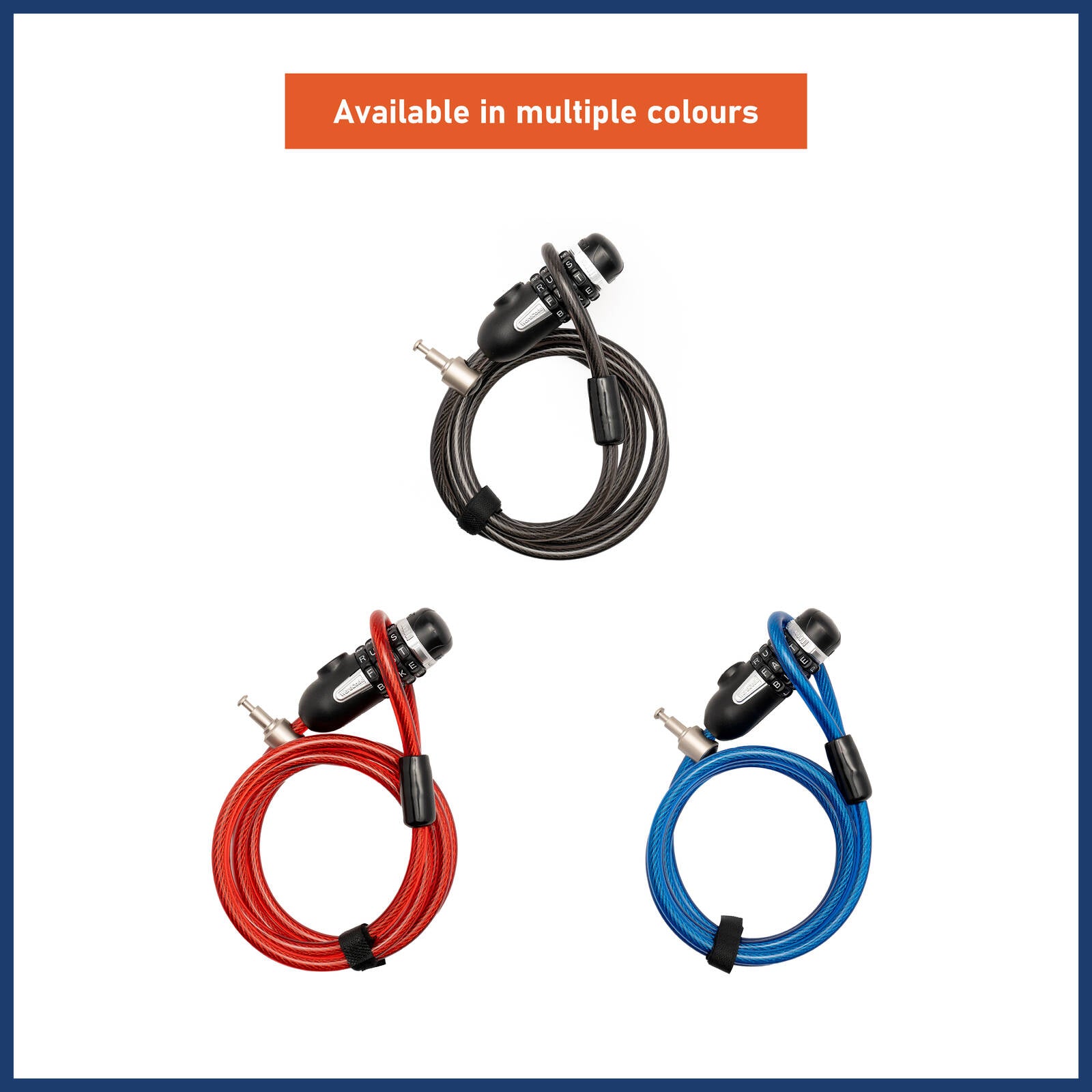 Wordcode 10mm x 2.1m Steel Xtenda Resettable Bike Lock with Word Code