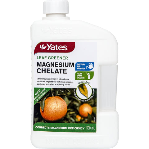 Yates Leaf Greener Magnesium Chelate 500ml Liquid - Water Soluble, Corrects Magnesium Deficiency