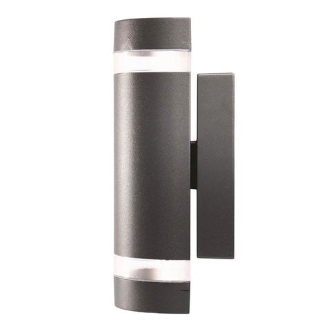 Brilliant Lighting Kimberley 35W Charcoal Curved Outdoor Wall Light GU10 Hardwired 17263/51