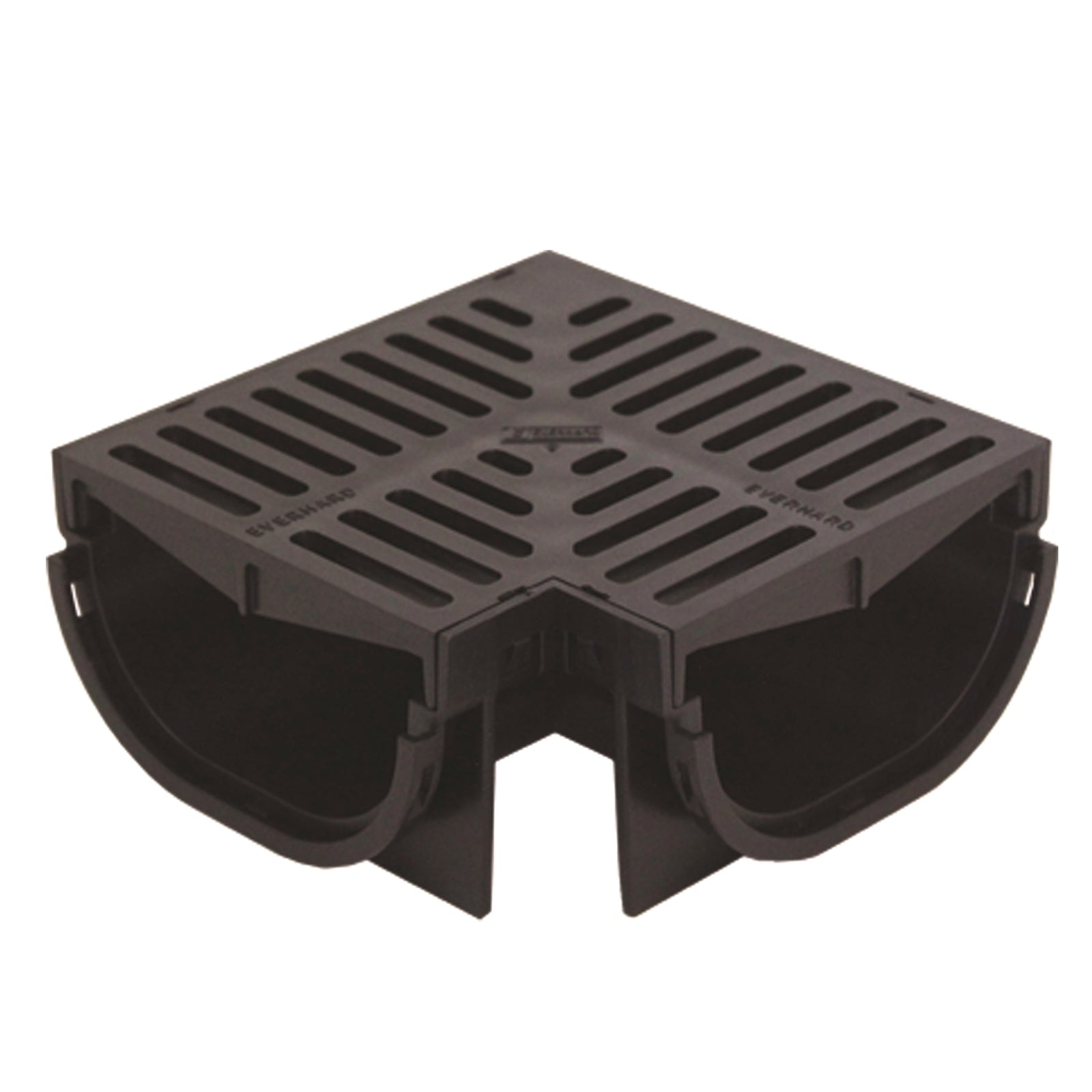 Everhard EasyDRAIN Compact 175mm Polymer Grate and Corner, Black Push-Connect Drain