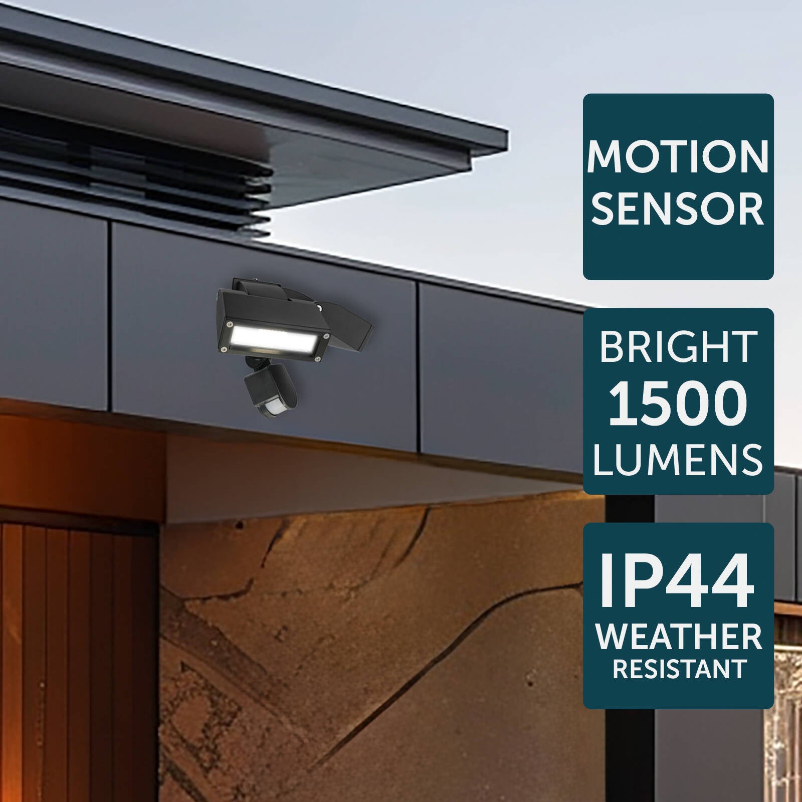 Brilliant Nighthawk 24W LED Sensor Flood Light Motion Sensing Outdoor Black 20855/06