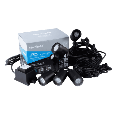 Elluminate 2W 12V Bluetooth Garden Spotlight Kit 4 Pack Dusk to Dawn