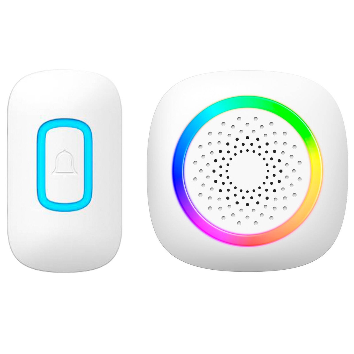 Arlec White 200m Wireless Plug-in RGB Door Chime With Push Button DCAP01
