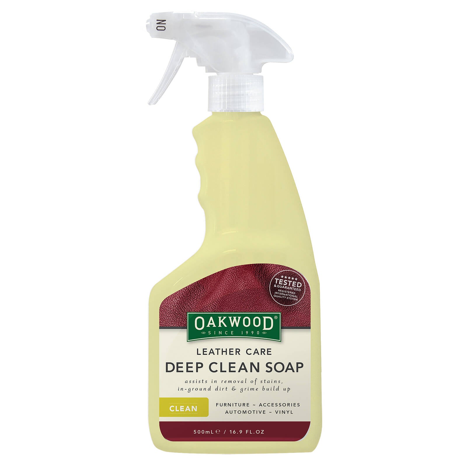 Oakwood 500ml Deep Clean Leather Care Soap Phosphate Free