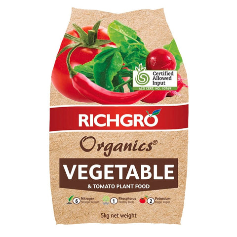 Richgro 5kg Organic Vegetable Tomato Plant Food - Boost Growth Quality - SuperSaverAU - view 1