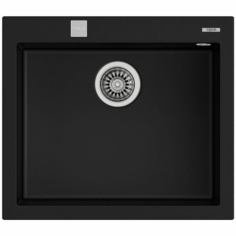 Teka Tegranite Forsquare 500 Topmount Single Bowl Sink - Black Granite, No Drainer - TIGRAN5040B
