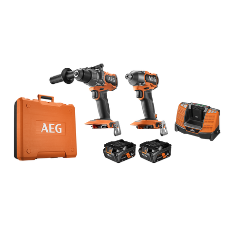 AEG 18V 5.0Ah 2 Piece FUSION FORCE Hammer Drill & Impact Driver Kit A18FX2B152C