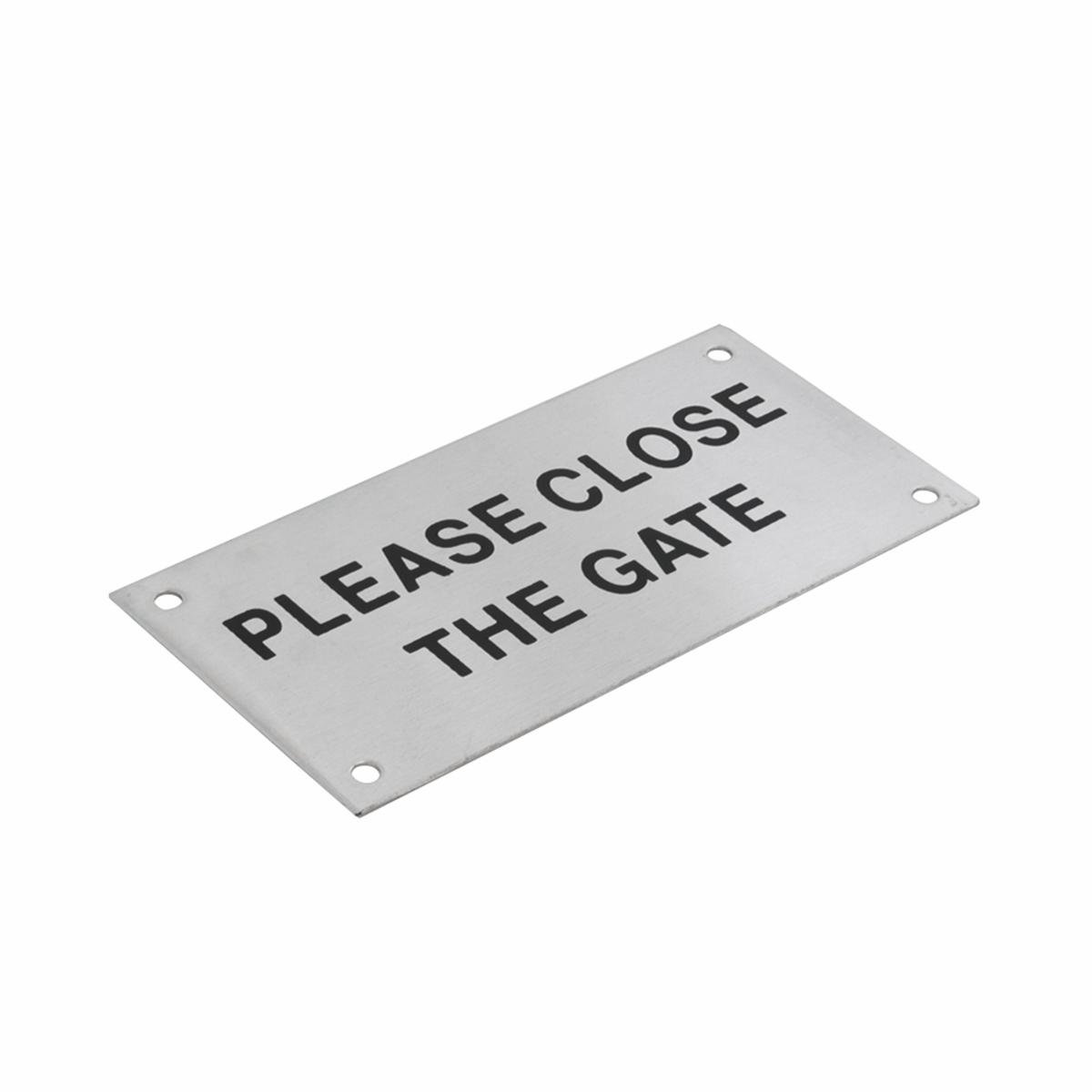 Sandleford 95 x 47mm Please Close The Gate Brushed Stainless Steel Sign