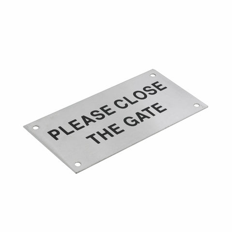 Sandleford 95 x 47mm Please Close The Gate Brushed Stainless Steel Sign