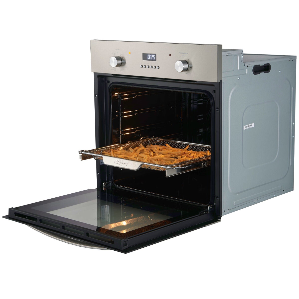 Brohn 60cm Electric Multifunction Oven - 80L, 10 Functions, Inbuilt AirFry, Stainless Steel - BRO6001SS