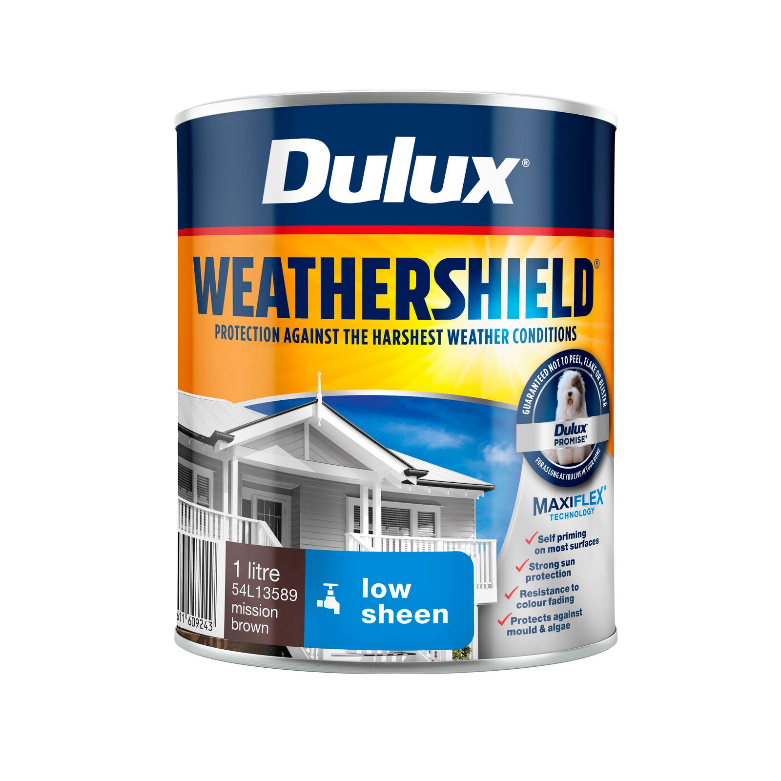 Dulux Weathershield 1L Mission Brown Low Sheen Exterior Paint
