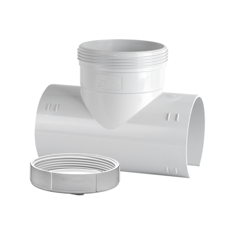 Holman 100mm PVC DWV Snap Tee White Underground Rated