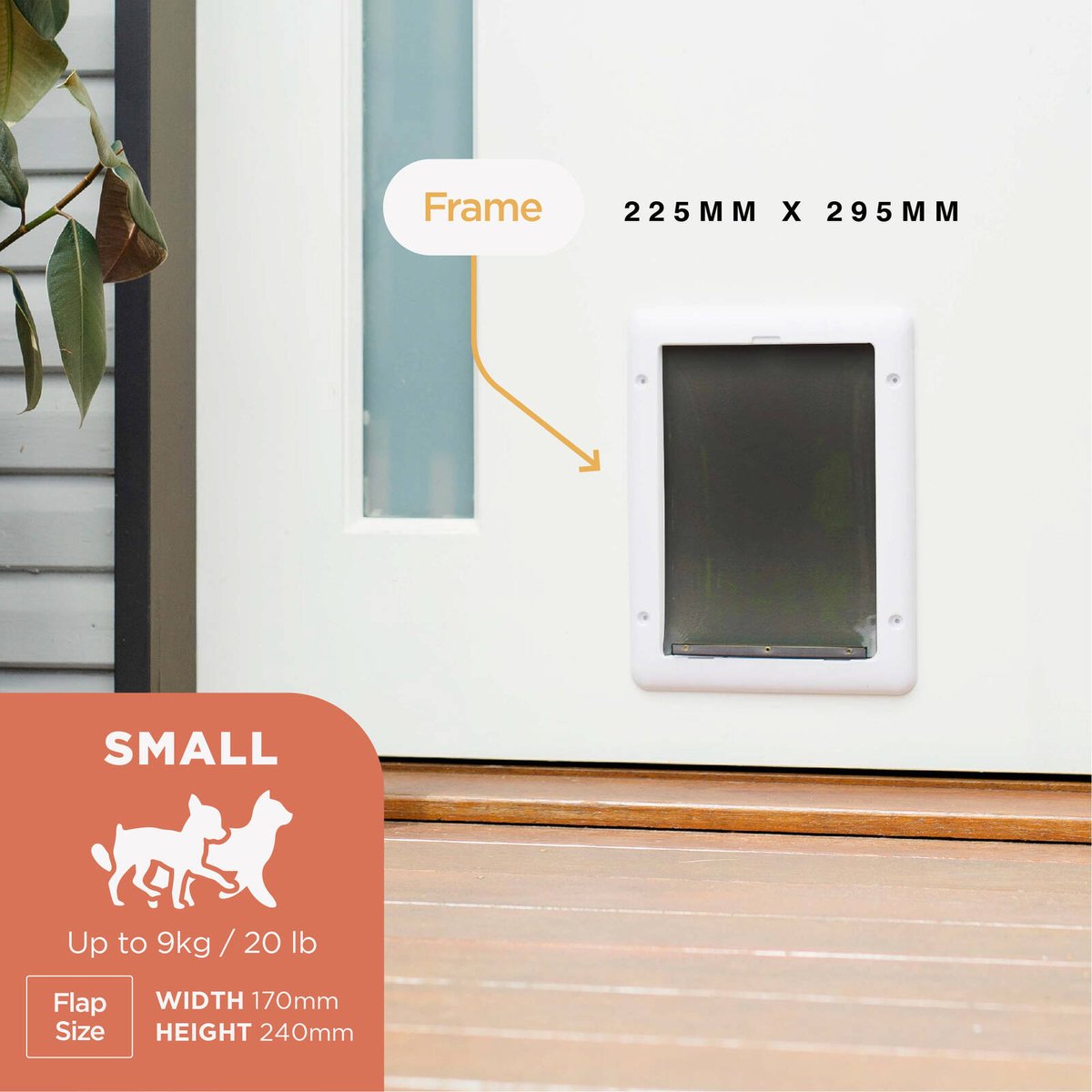 Hakuna Pets Small White Essential Pet Door - 170mm x 240mm - Durable - Weather-Resistant - SuperSaverAU - view 2