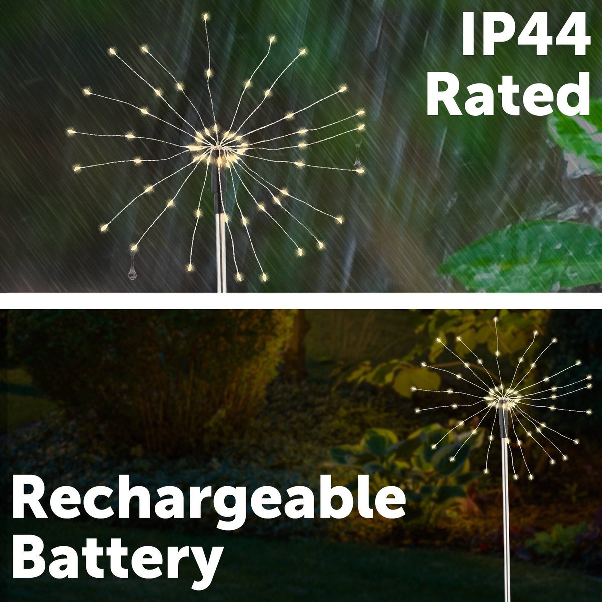 Arlec 60 Micro Warm White Solar LED Starburst Stake Light LVS305