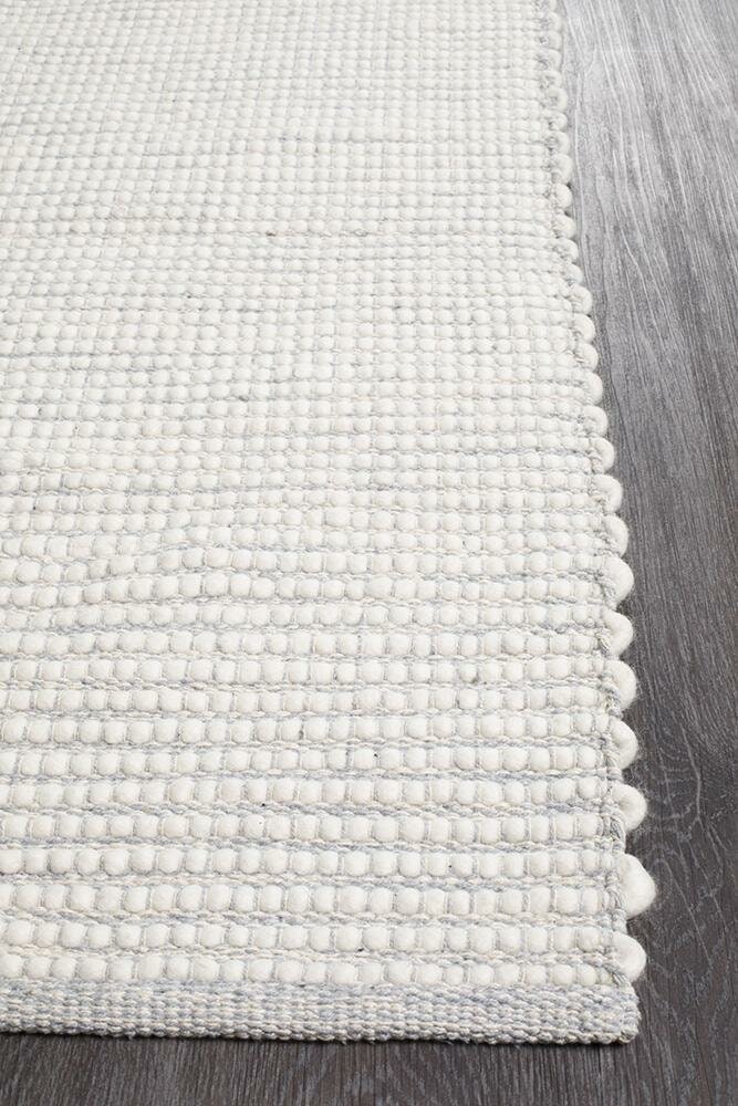 Rug Culture Loft small grey rug 165x115cm - hand loomed felted wool, 8mm pile - LFT-GREY-165X115