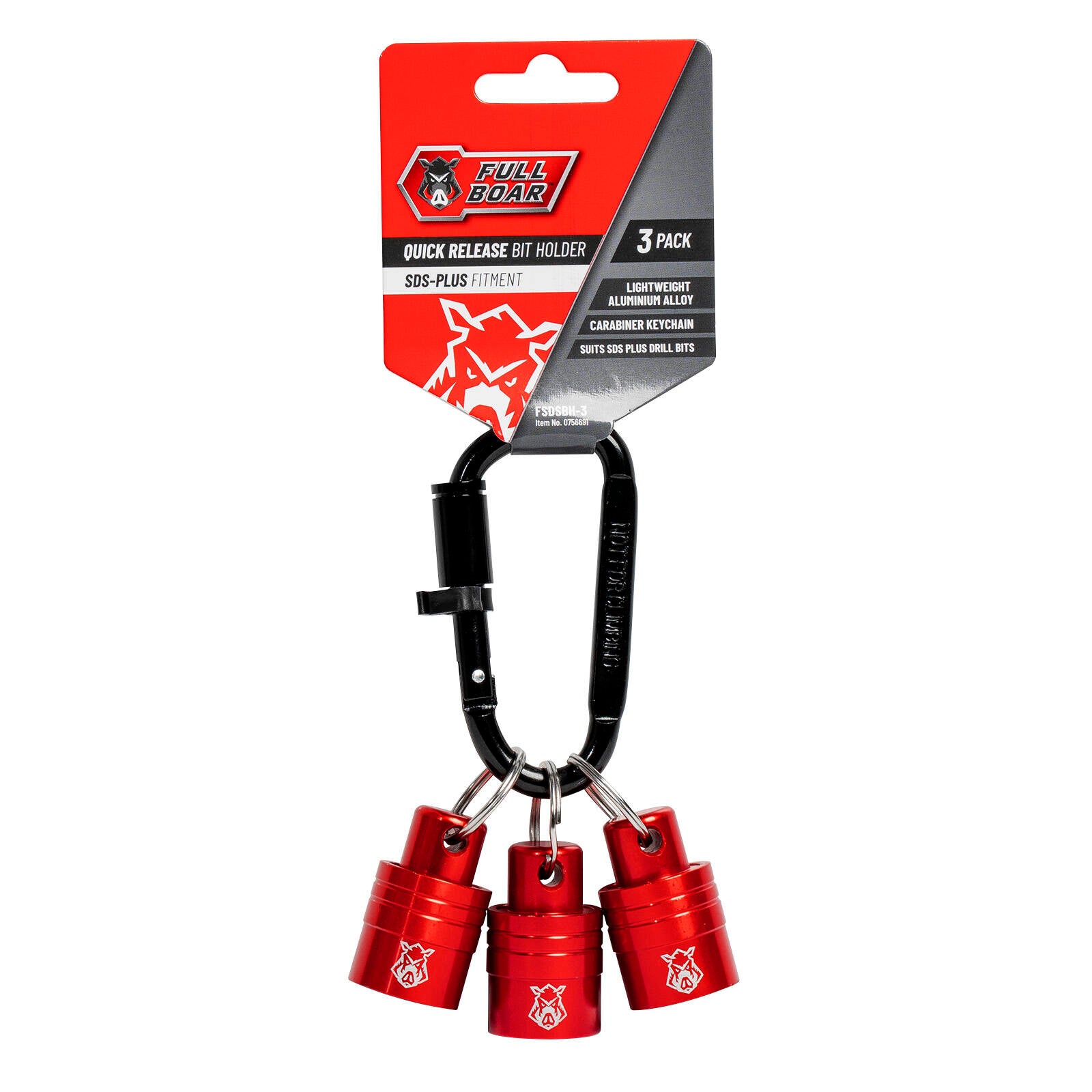 Full Boar 3 Pce SDS-Plus Fitment Quick Release Bit Holder