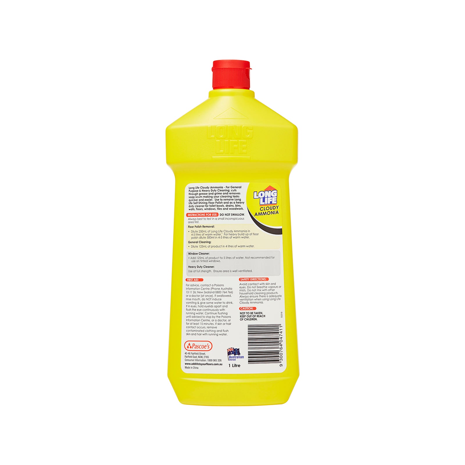 Long Life Cloudy Ammonia 1L Concentrate - Heavy-Duty Floor & Surface Cleaner