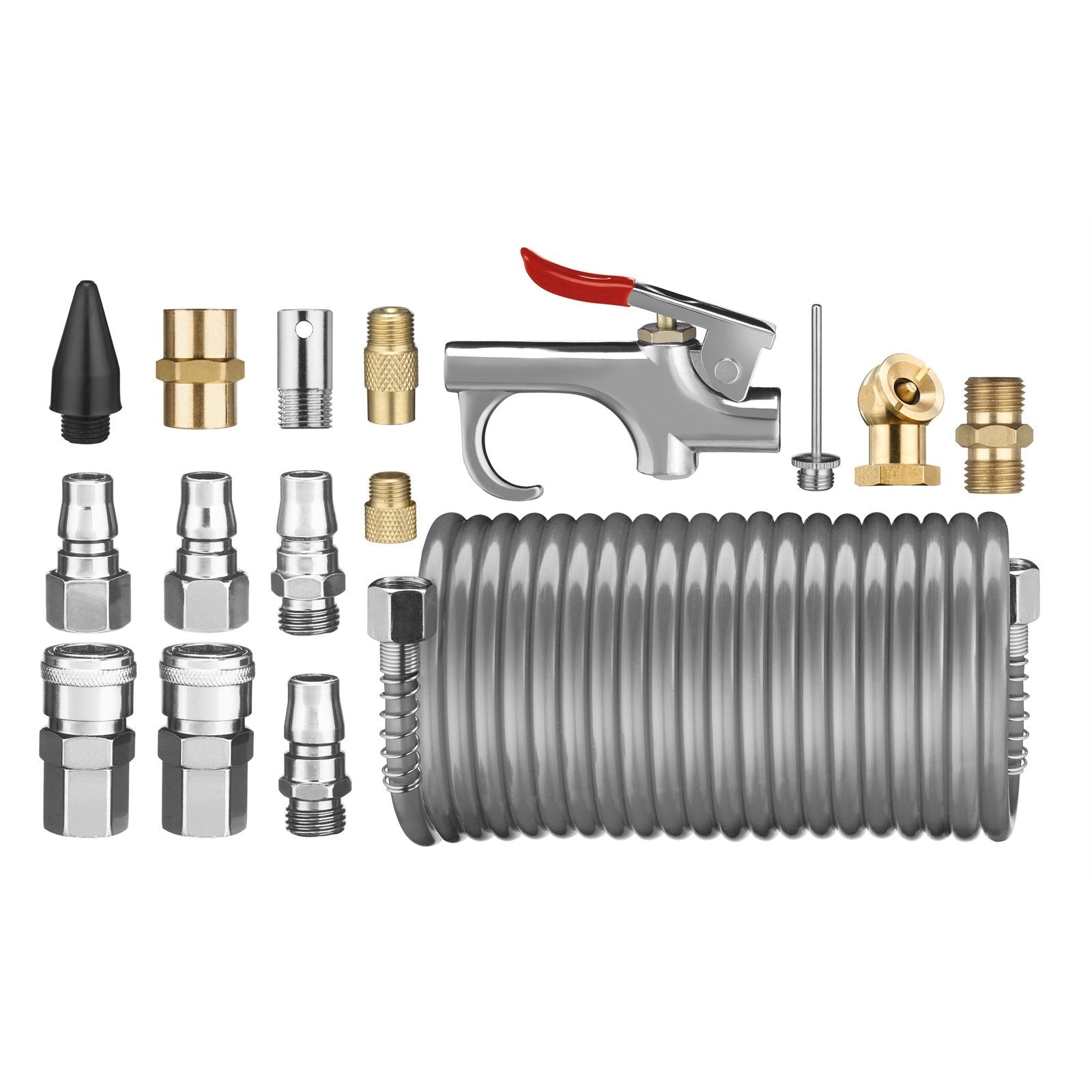Ozito 14 Piece Air Inflator Kit with Recoil Hose & NITTO-Style Fittings INF-14P