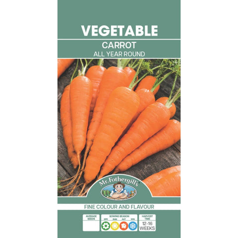 Mr Fothergill Carrot Seeds - All Year Round - 1500 Seeds - Rich Flavour - SuperSaverAU - view 1